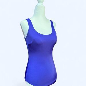 Lands-end Women's Blue and Purple Swimsuit-one-piece